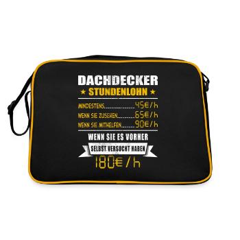 Dachdecker - Retro Tasche - Schwarz/Gold - Hinten