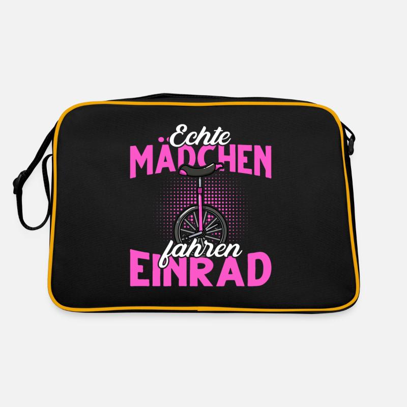 Echte Mädchen fahren Einrad Retro Tasche