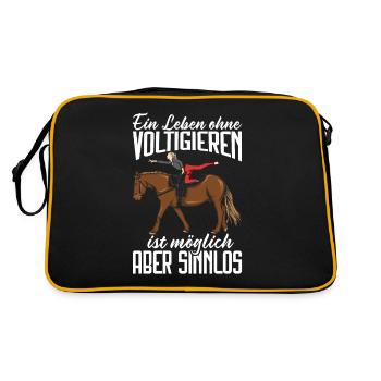 Voltigieren - Retro Tasche - Schwarz/Gold - Hinten