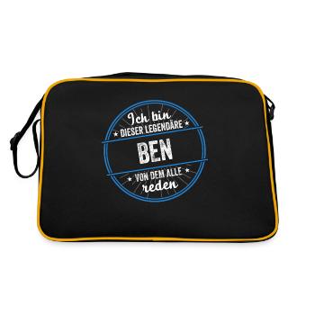 Ich bin dieser legendärer Ben Name - Retro Tasche - Schwarz/Gold - Hinten