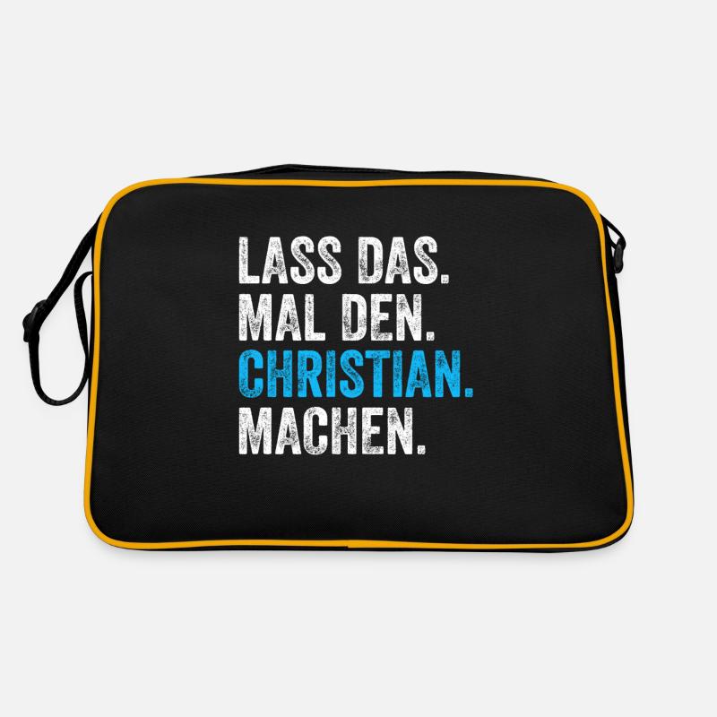 Lass das mal den Christian machen Name - Retro Tasche - Schwarz/Gold