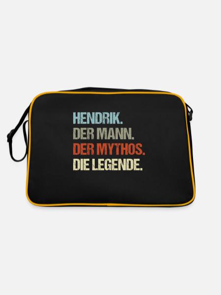 Hendrik der Mann der Mythos die Legende - Retro Tasche - Schwarz/Gold - Hinten