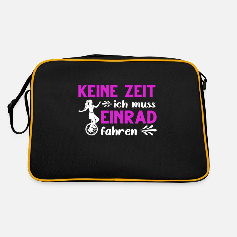 Keine Zeit Mädchen Unicycle Kinder Einrad Retro Tasche