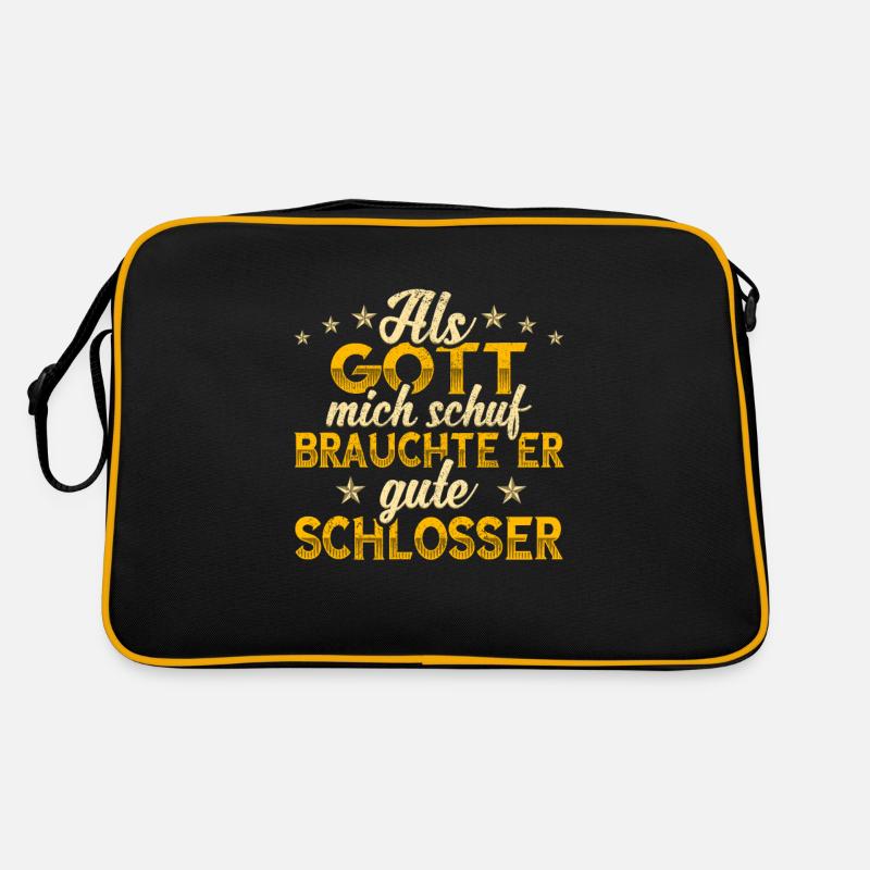 Schlosser - Retro Tasche - Schwarz/Gold