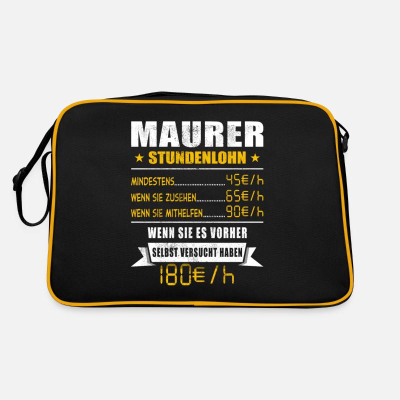 Maurer Stundenlohn Handwerker Retro Tasche