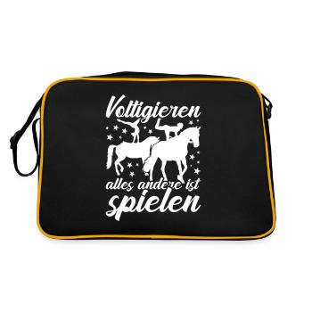 Voltigieren - Retro Tasche - Schwarz/Gold - Hinten