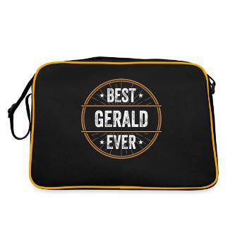 Meilleur cadeau de prénom Gerald Ever - Sac Retro - noir/or - Dos