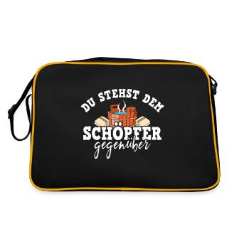 Sauna Schwitz Aufguss Saunakilt Bademantel - Retro Tasche - Schwarz/Gold - Hinten