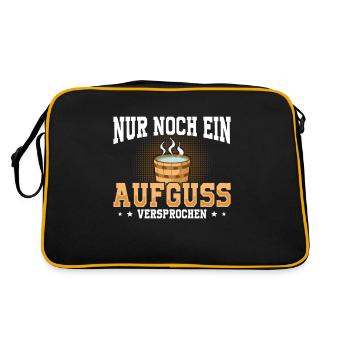 Sauna Schwitz Aufguss Saunakilt Bademantel - Retro Tasche - Schwarz/Gold - Hinten