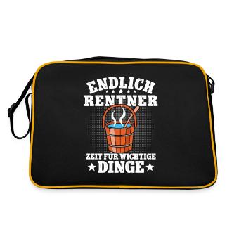 Sauna Schwitz Aufguss Saunakilt Bademantel - Retro Tasche - Schwarz/Gold - Hinten