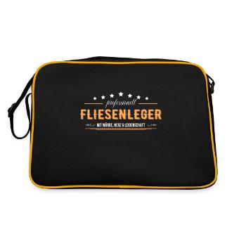 Fliesenleger - Retro Tasche - Schwarz/Gold - Hinten