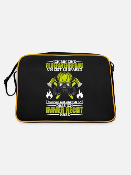 Feuerwehr - Retro Tasche - Schwarz/Gold