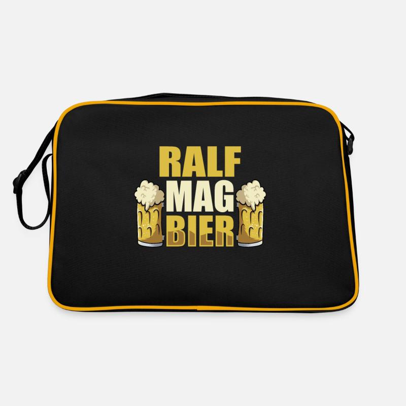 Ralf mag Bier Name Geburtstag Retro Tasche
