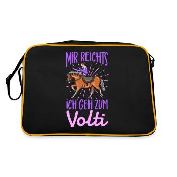 Voltigieren - Retro Tasche - Schwarz/Gold - Hinten
