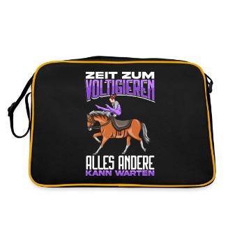 Voltigieren - Retro Tasche - Schwarz/Gold - Hinten
