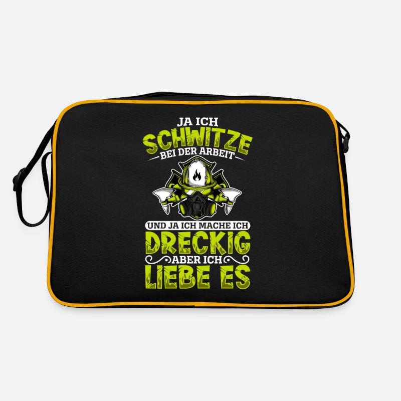 Feuerwehr - Retro Tasche - Schwarz/Gold
