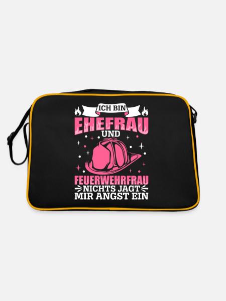 Feuerwehr - Retro Tasche - Schwarz/Gold