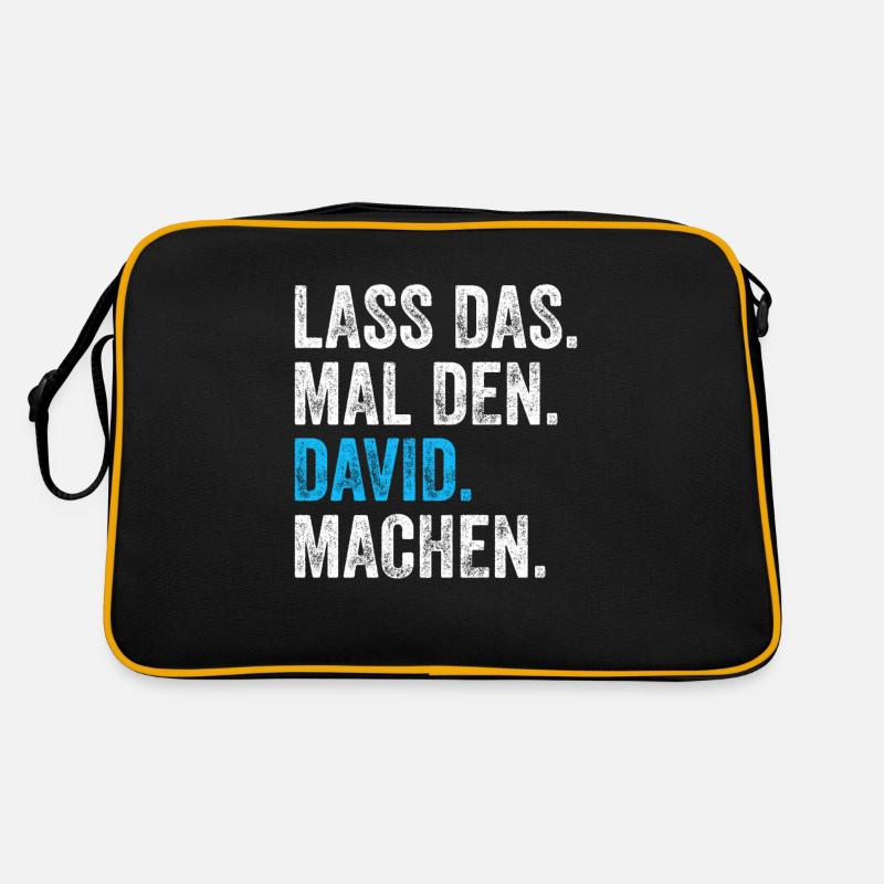 Lass das mal den David machen Name Retro Tasche