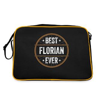 Best Florian Ever First Name Name Gift - Retro Bag - black/gold - Back