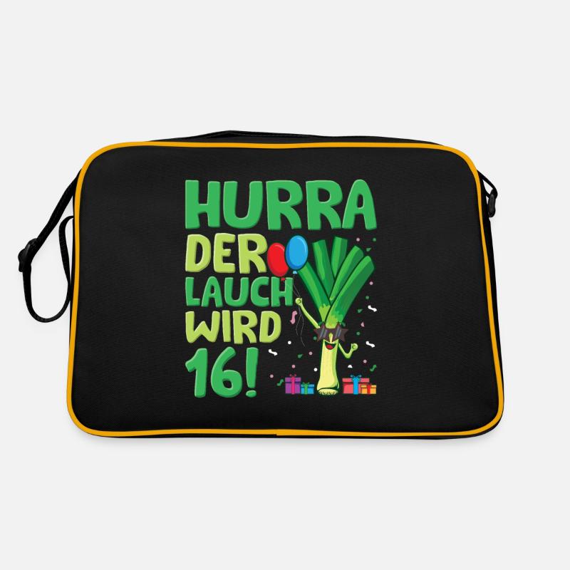 Hurra der Lauch wird 16 Retro Tasche