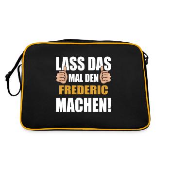 Lass das mal den Frederic machen - Retro Tasche - Schwarz/Gold - Hinten