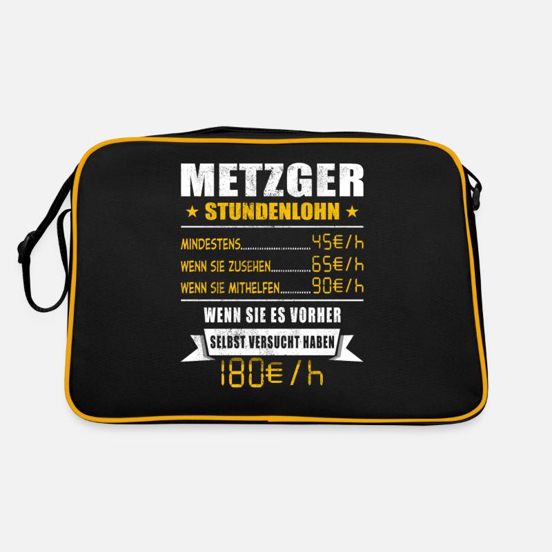 Metzger - Retro Tasche - Schwarz/Gold