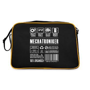 Mechatroniker Lustiger Beruf Spruch Mechaniker - Retro Tasche - Schwarz/Gold - Hinten