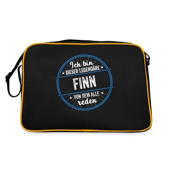 Ich bin dieser legendärer Finn Name - Retro Tasche - Schwarz/Gold - Hinten