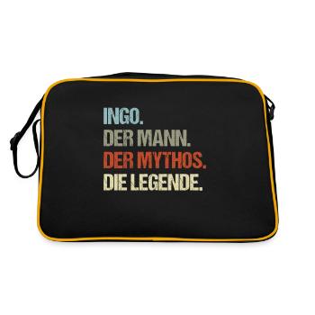 Ingo der Mann der Mythos die Legende - Retro Tasche - Schwarz/Gold - Hinten