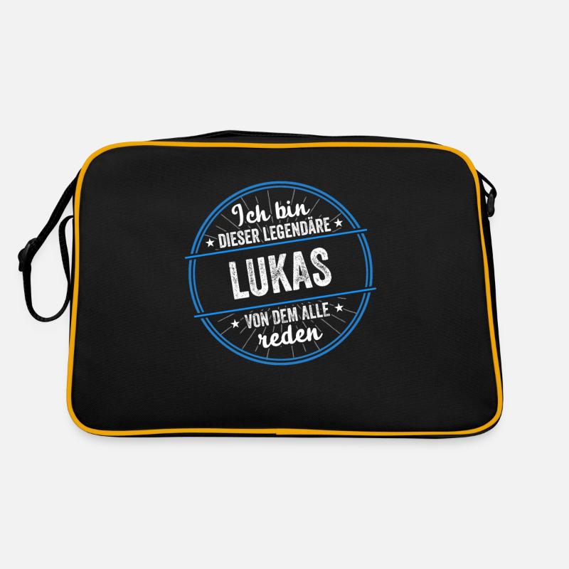 Ich bin dieser legendärer Lukas Name - Retro Tasche - Schwarz/Gold