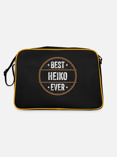 Best Heiko Ever Vorname Name Geschenk - Retro Tasche - Schwarz/Gold - Hinten