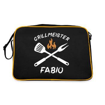 Grillmeister Fabio - Retro Tasche - Schwarz/Gold - Hinten
