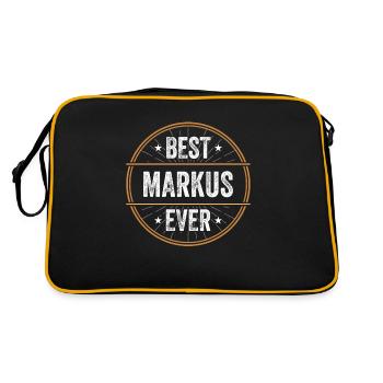 Best Markus Ever First Name Name Gift - Retro Bag - black/gold - Back