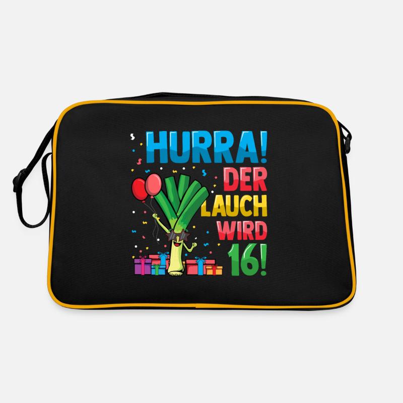 Hurra der Lauch wird 16 Retro Tasche