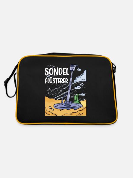 Sondeln Sondel Metalldetektor Schatzsuche - Retro Tasche - Schwarz/Gold - Hinten