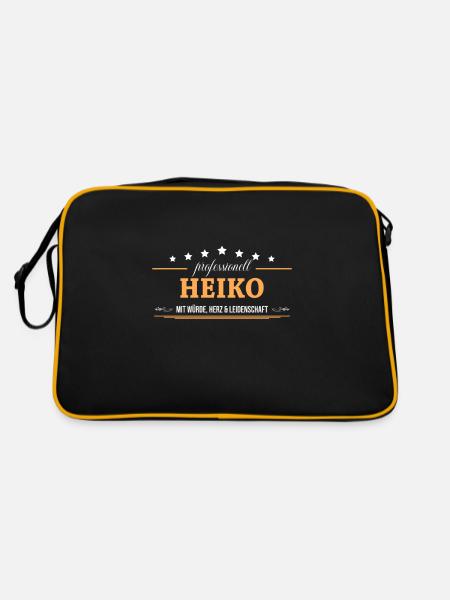 Professionell Heiko Name Vorname - Retro Tasche - Schwarz/Gold - Hinten