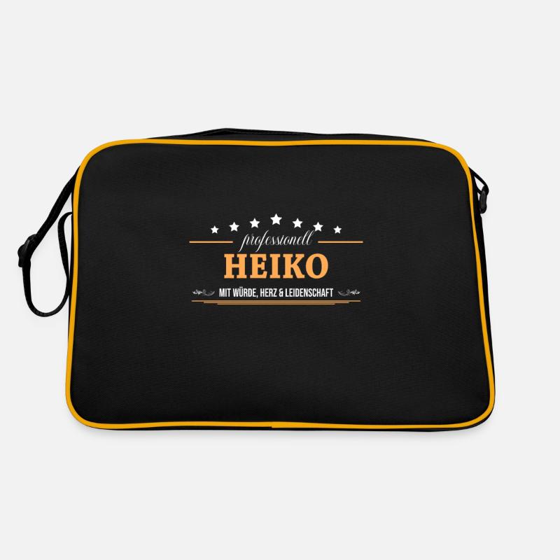Professionell Heiko Name Vorname - Retro Tasche - Schwarz/Gold
