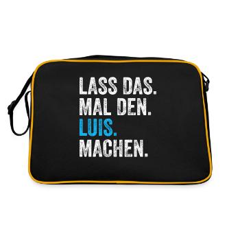 Lass das mal den Luis machen Name - Retro Tasche - Schwarz/Gold - Hinten