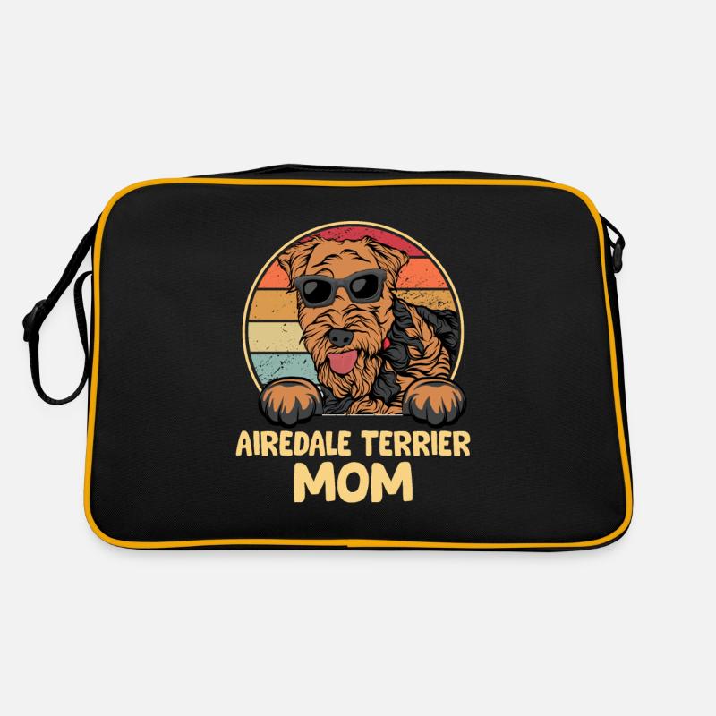 Airedale Terrier Mom Geschenk Hunde Retro Tasche