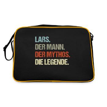 Lars der Mann der Mythos die Legende - Retro Tasche - Schwarz/Gold - Hinten