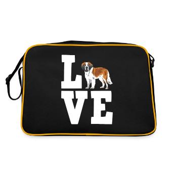 St. Bernard Chiens Cadeaux - Sac Retro - noir/or - Dos