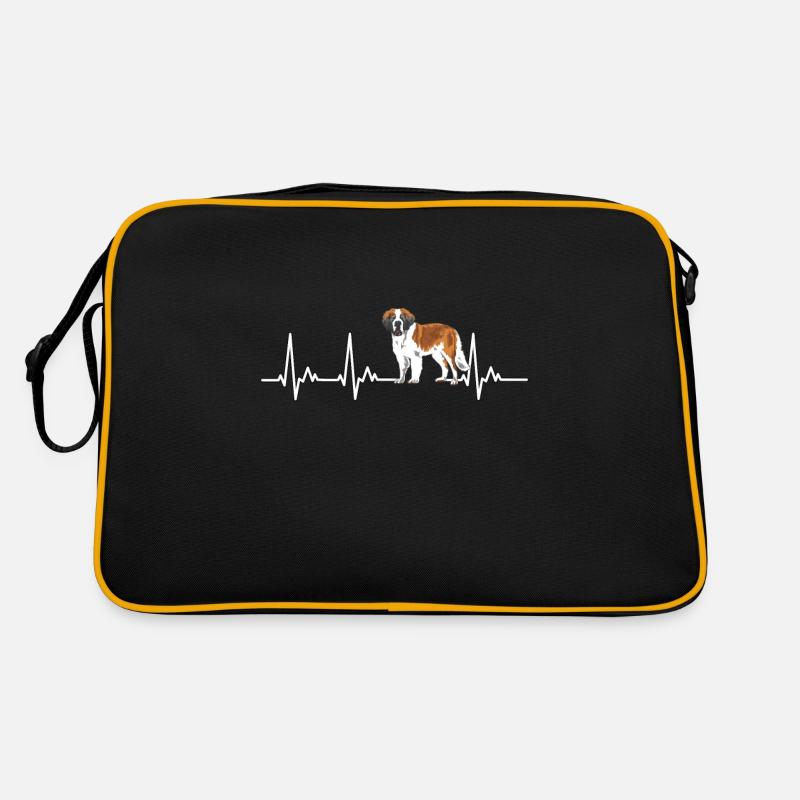Bernhardiner Geschenk Hunde - Retro Tasche - Schwarz/Gold