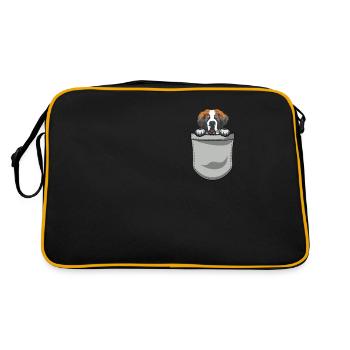 St. Bernard Chiens Cadeaux - Sac Retro - noir/or - Dos