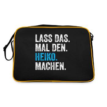 Lass das mal den Heiko machen Name - Retro Tasche - Schwarz/Gold - Hinten