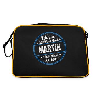 Ich bin dieser legendärer Martin Name - Retro Tasche - Schwarz/Gold - Hinten
