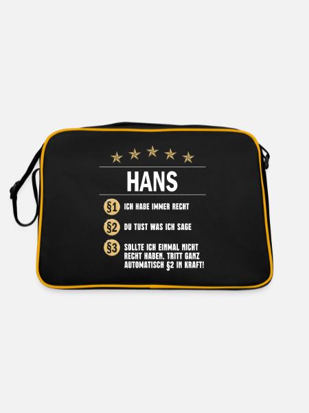 Hans Habe immer Recht Name Day - Sac Retro - noir/or - Dos