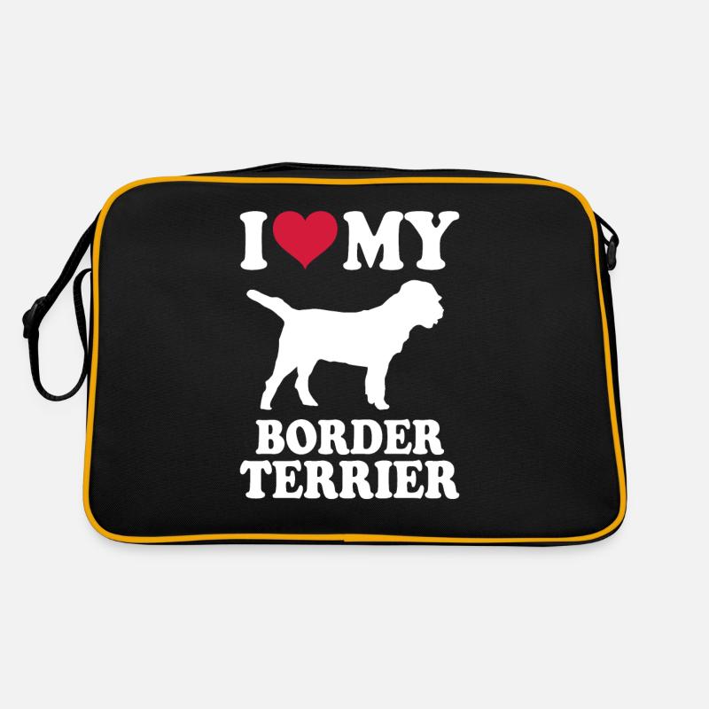 Border Terrier Geschenk Hunde Retro Tasche