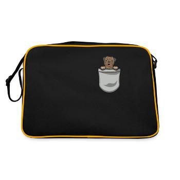 Border Terrier Gift Dogs - Retro Bag - black/gold - Back