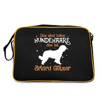 Briard Geschenk Hunde - Retro Tasche - Schwarz/Gold - Hinten