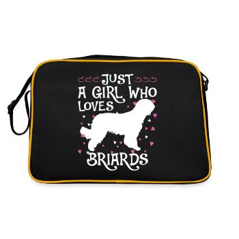 Briard Geschenk Hunde - Retro Tasche - Schwarz/Gold - Hinten